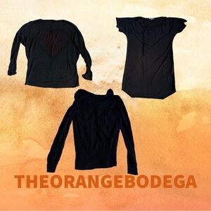 Ann Taylor Black Sweater  and Dark Gray Longsleeves Tops with Free item